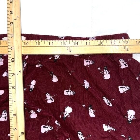 Old Navy Snowman Pattern Pajama Pants X-Large 100% Cotton Red Winter - Picture 4 of 8